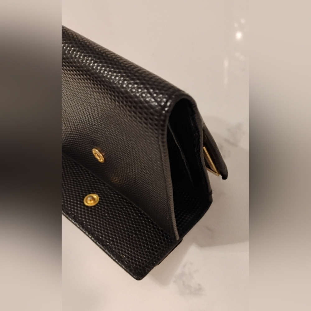 EUC Salvatore Ferragamo Wallet - Black Compact Textured Leather - Picture 5 of 16